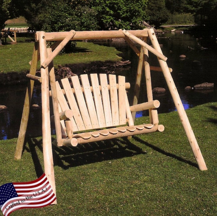 The Lakeland Mills cedar log swing from Amazon