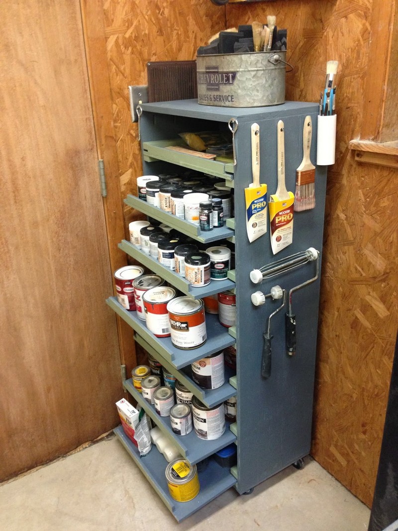 storage cabinet paint diy wilker painting garage workshop projects instructions tall cans wood theownerbuildernetwork build shelving simple step under thanks