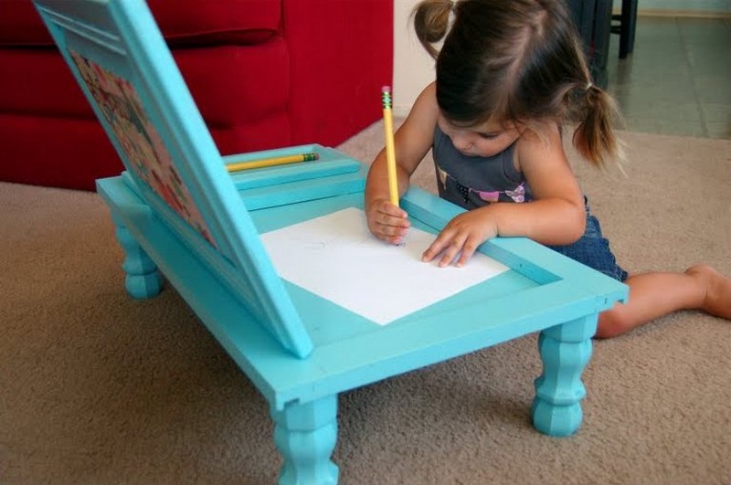 DIY Cupboard Door Art Desk