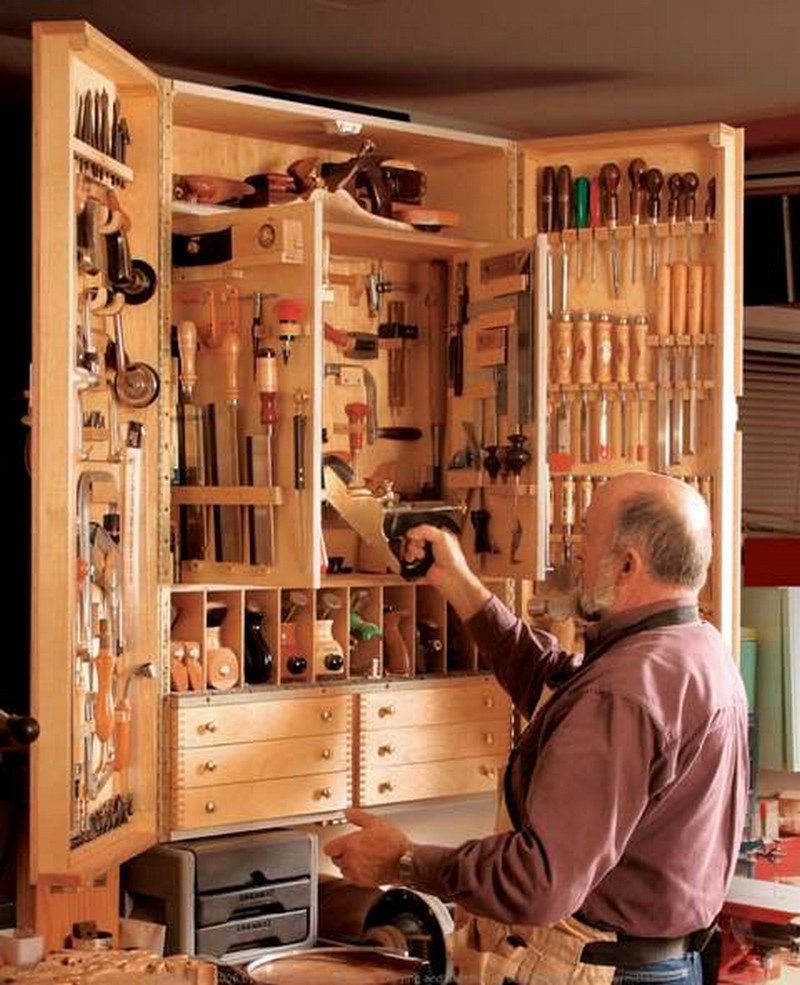 Wooden Tool Cabinet