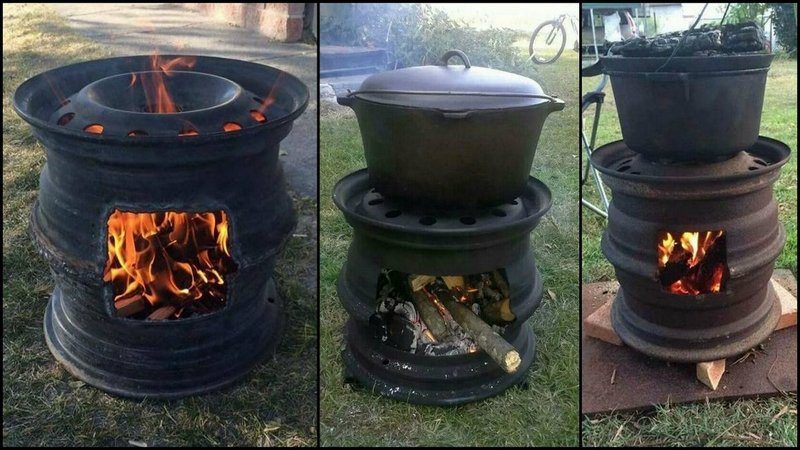 Recycled Car Rim BBQ!, Best camping ideas!, Recyclecraft