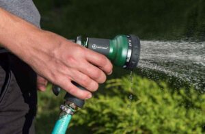 An image of a garden hose nozzle for home use.