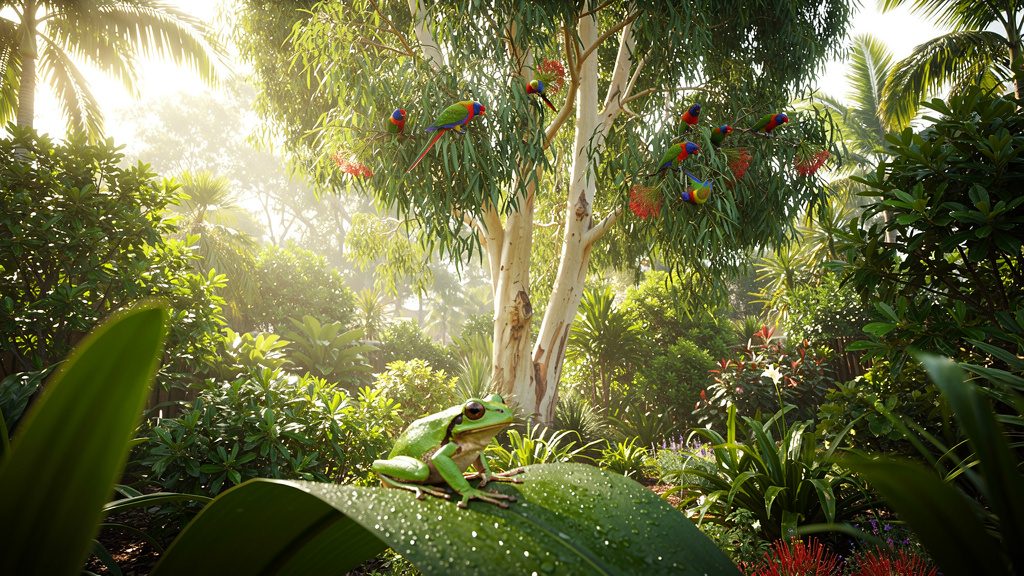 A lush, tropical, Australian garden.