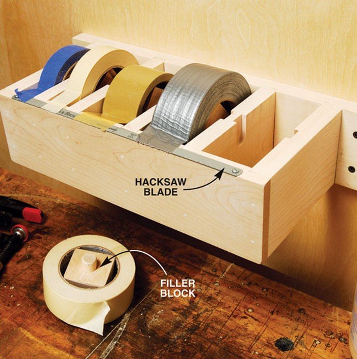 DIY multiple roll tape dispenser