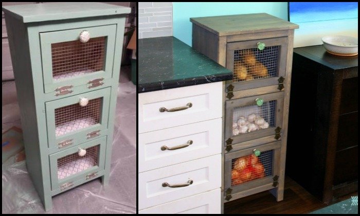 DIY Vegetable Bin Cupboard