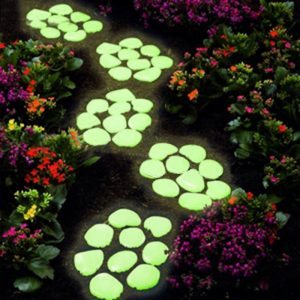 Glow in the dark stepping stones