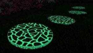 Glow in the dark stepping stones