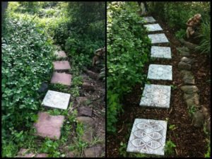 How to make your own lace-like stepping stones