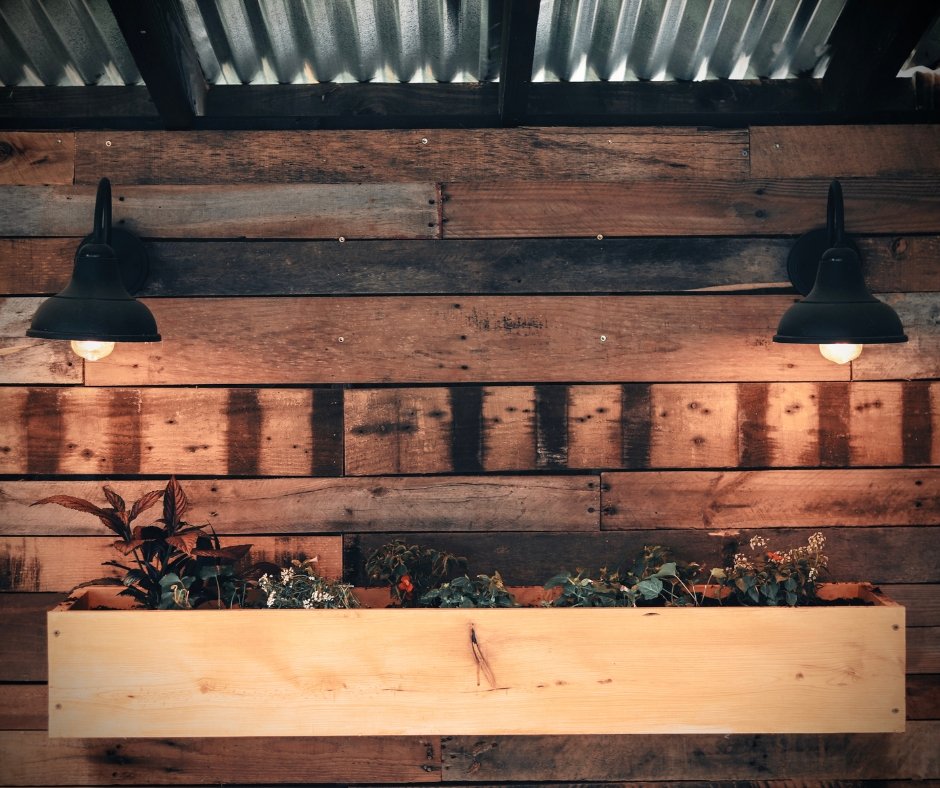 Cedar herb planter box for windowsill with drainage holes