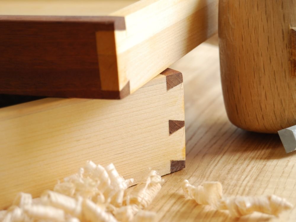 An image of a dovetail wood joint for an article that covers wood joints.