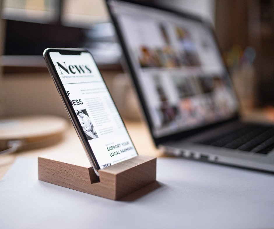 Handmade wooden phone stand with angled slot
