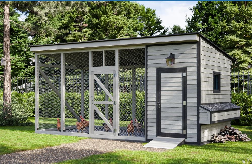 An image of a large walk-in chicken coop.