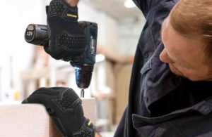 an image of a DIYer using fingerless gloves for their project.