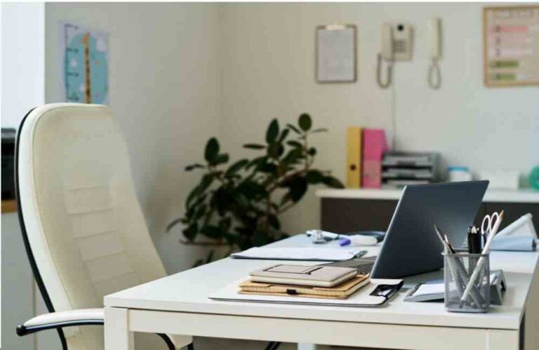 An image of a home office for an article about home office organization.