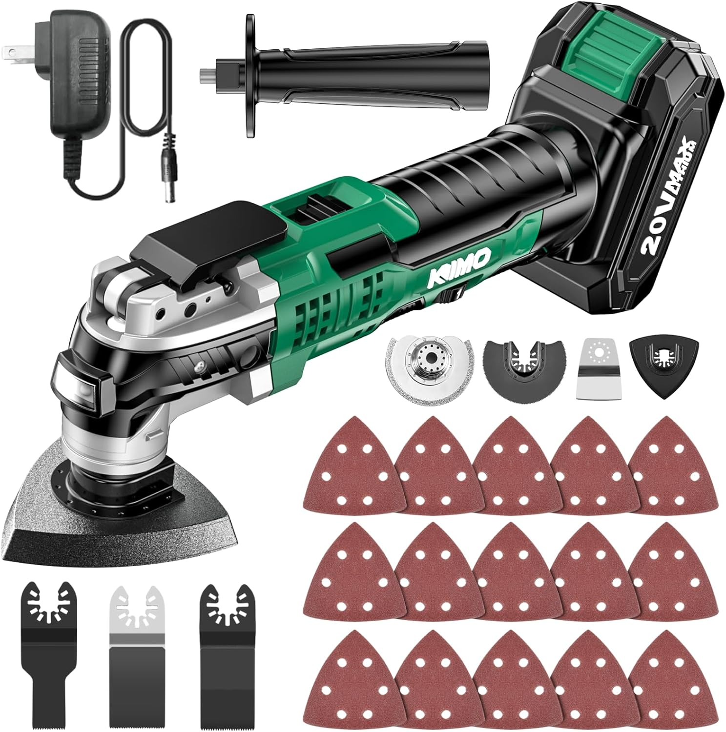An image of the KIMO 20V Cordless Oscillating Tool Kit.