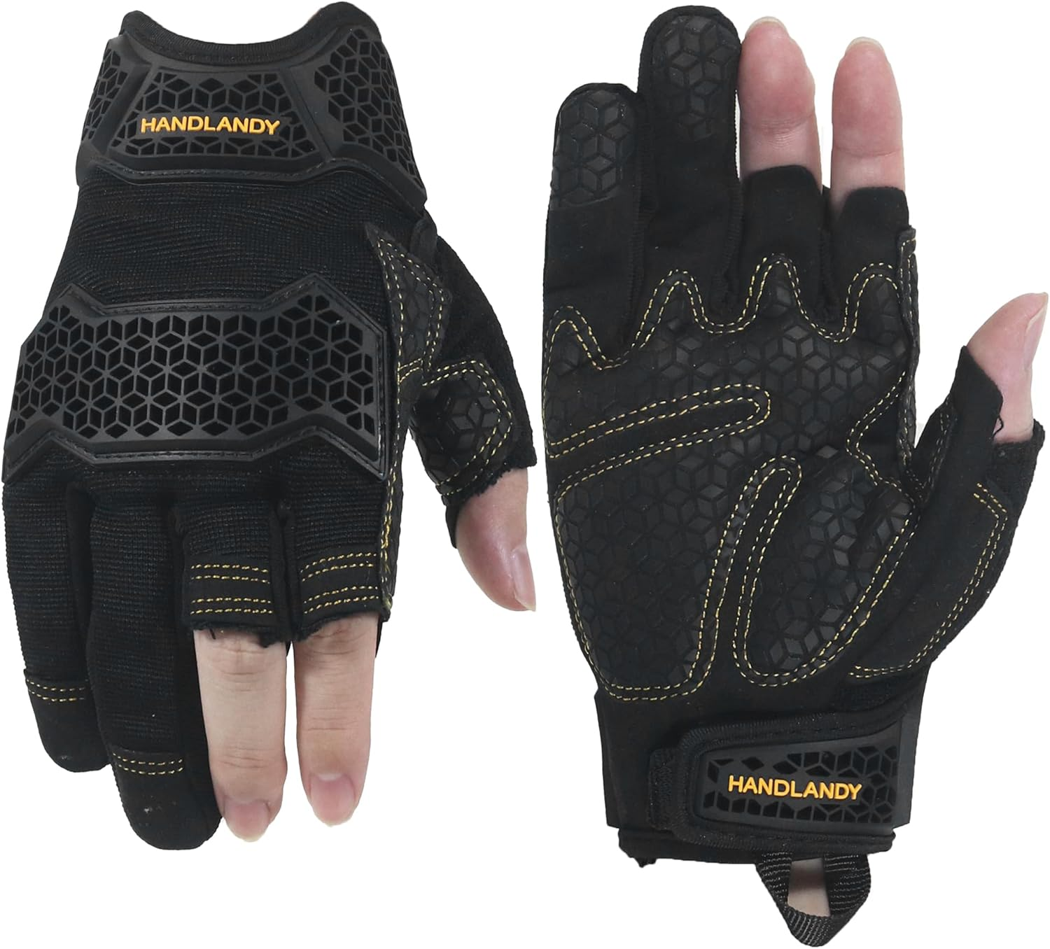 An image of the HLDD HANDLANDY Fingerless Work Gloves.