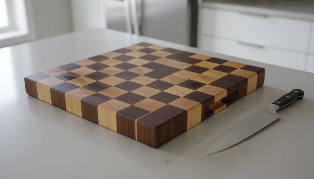 An image of a butcher block cutting board project.
