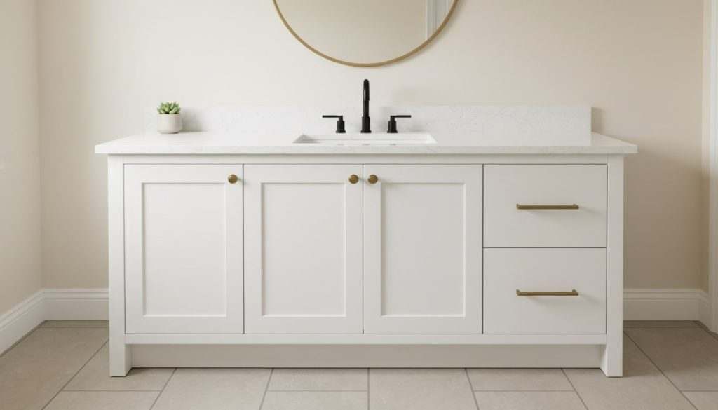 An image of a DIY bathroom vanity.