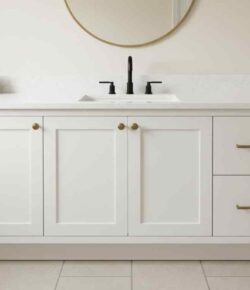 An image of a DIY bathroom vanity.