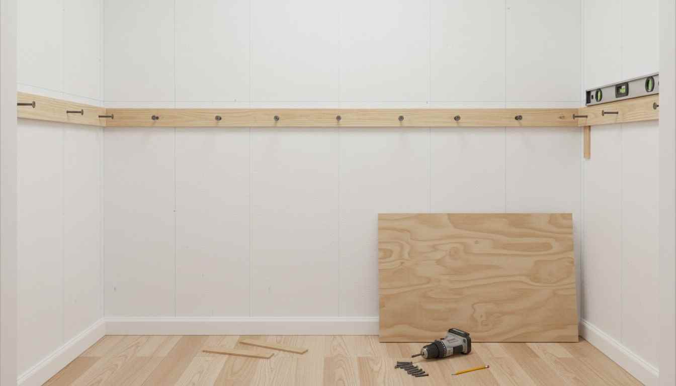 An image of a DIY closer organizer being constructed.