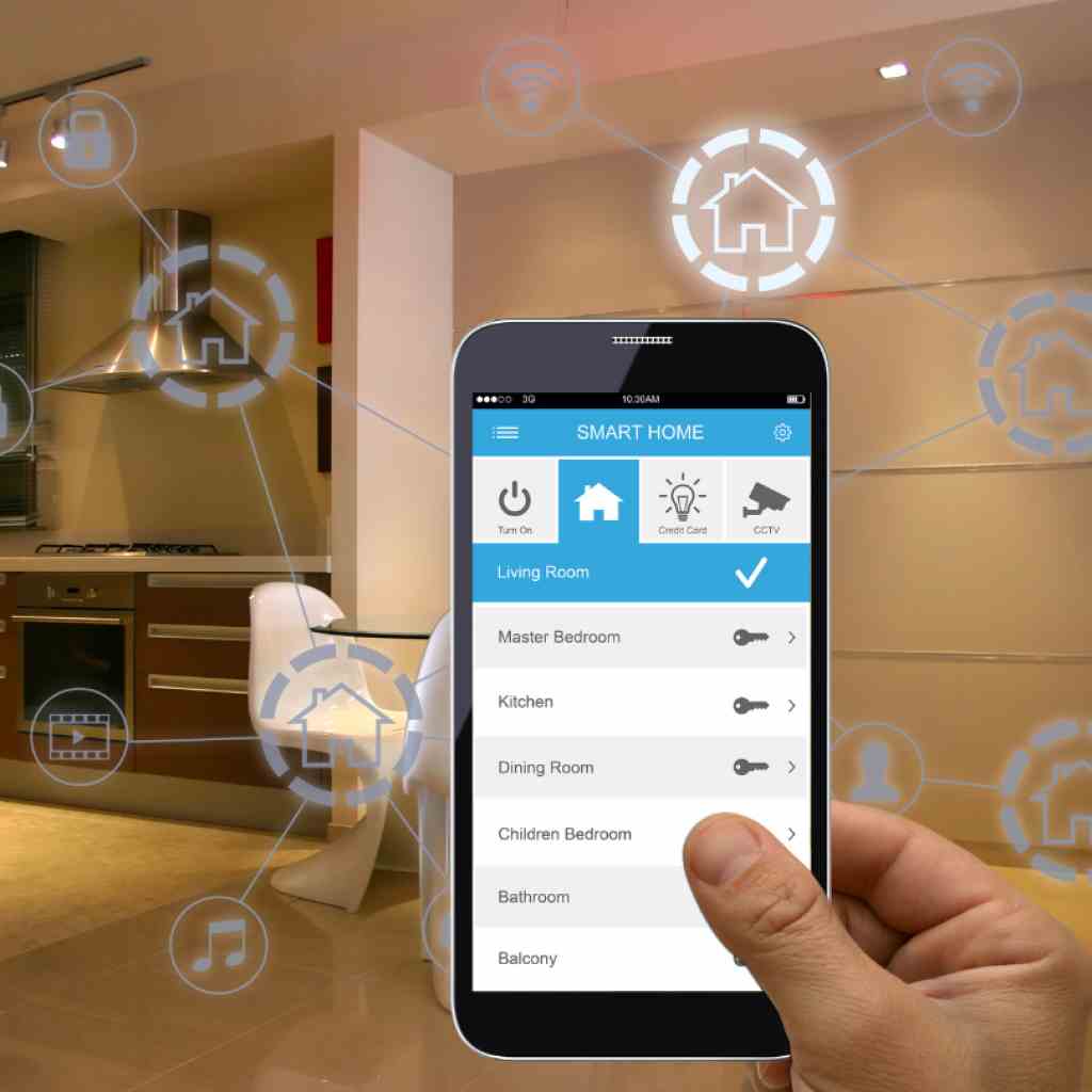 An image of a mobile phone controlled smart home