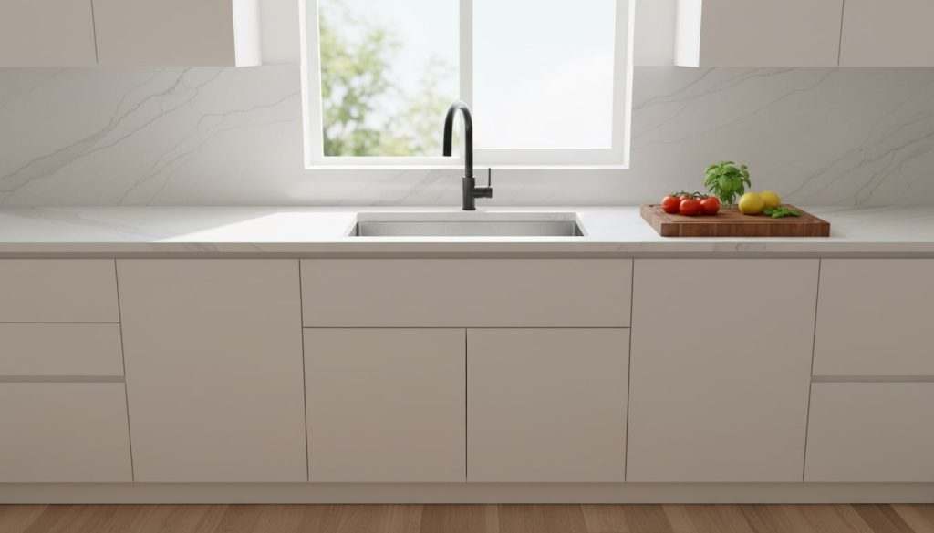 An image of an undermount kitchen sink.