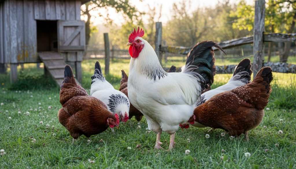 An image of Sussex chicken breeds.