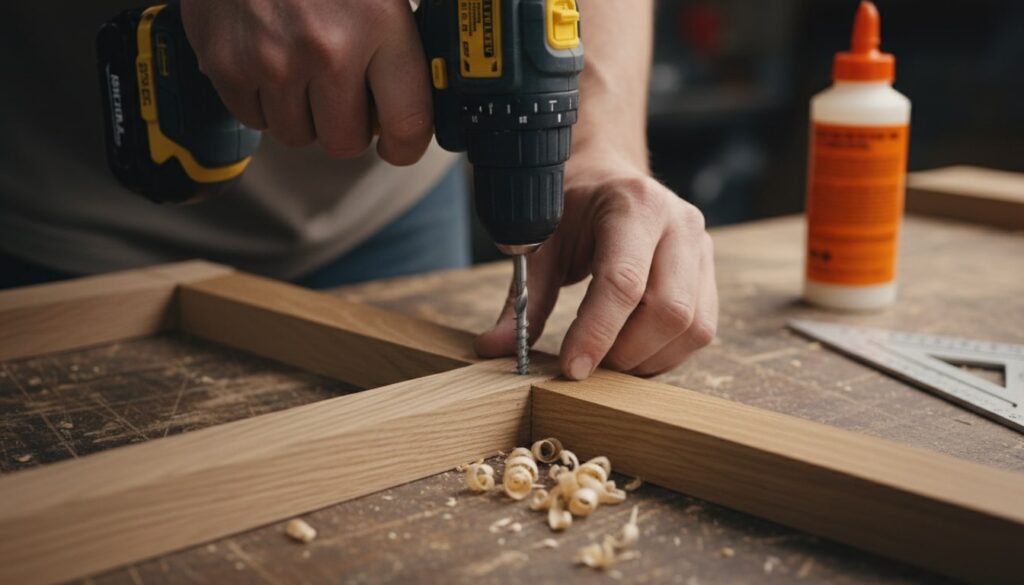 The Build Process: A close-up of the assembly phase, showing the hands-on work of joining the frame.