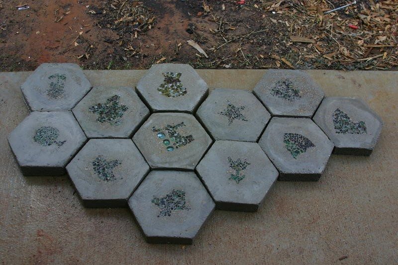 Handmade Hexagon Stepping Stones - The Owner-Builder Network