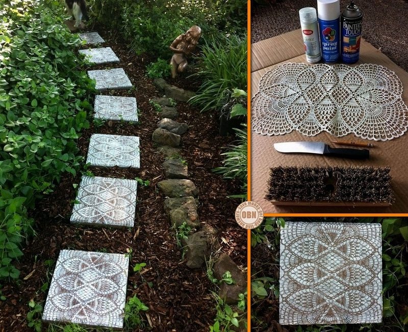 DIY Lace-Like Stepping Stones