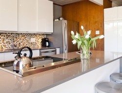Eichler kitchen refurbished - cabinets and handles are pure Ikea