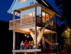 Whoever said treehouses are just for the kids? If you've been with us for a while already, you'll know it's not us! This fabulous treehouse was designed by friends for friends, and We know you're going to love it.  Want to see more? Let us know, and we'll post more details from the building and finished interior! Share the love!