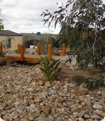 Dry Creek Bed Bridge Landscape by Design Melbourne
