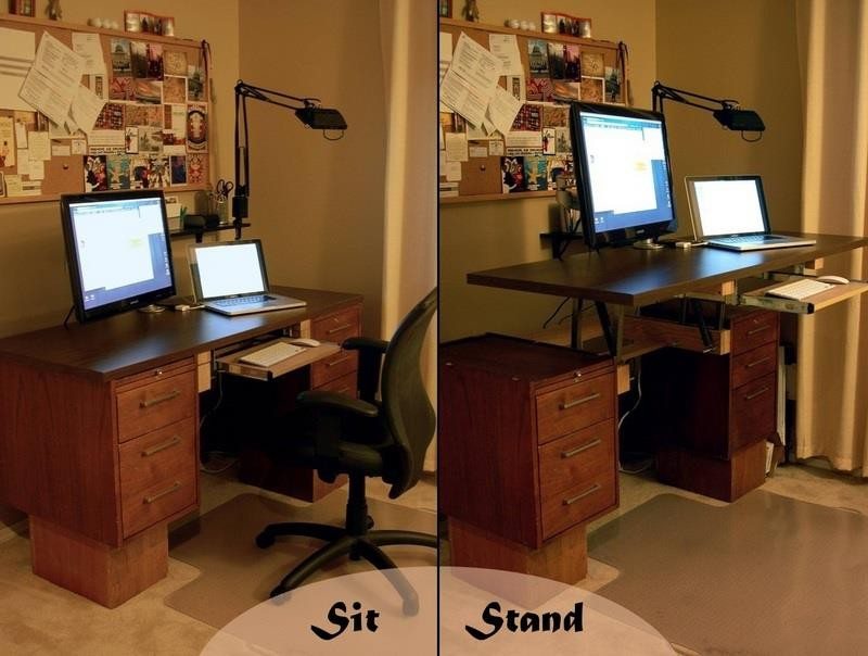 Standing Desk - great for the back. See our blog at http://technology.theownerbuildernetwork.co/2012/11/10/raising-the-bar-and-freeing-the-spine/