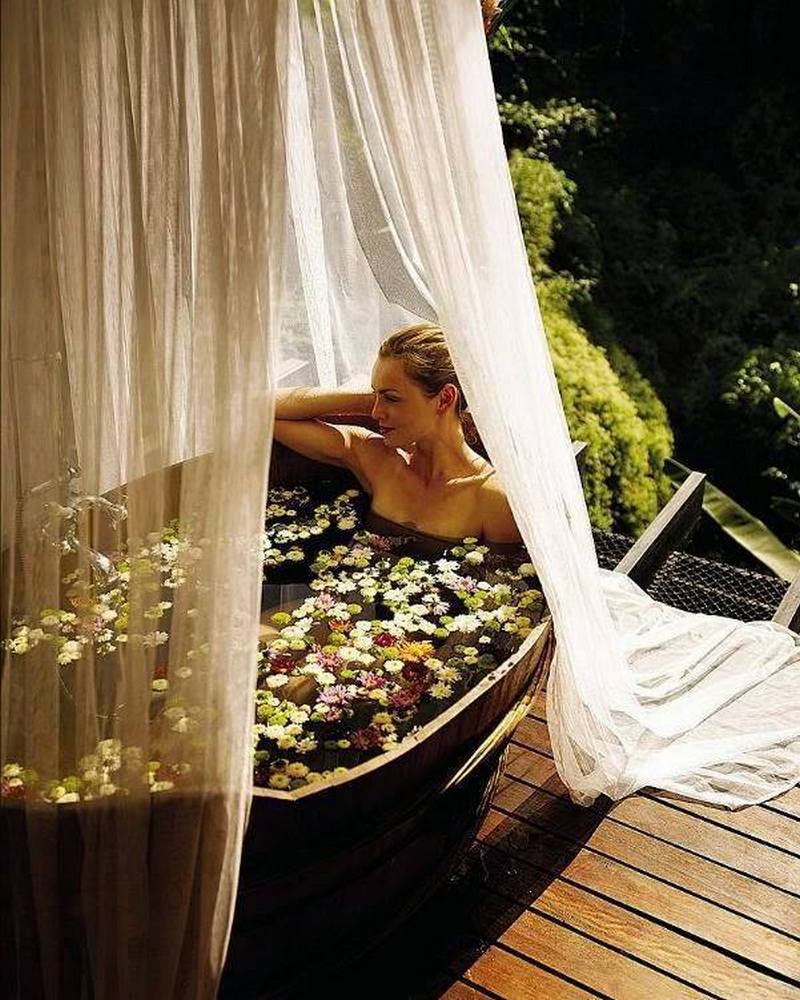 At one with nature... outdoor bathing