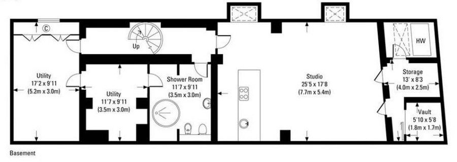 The Rainbow House floor plan - basement