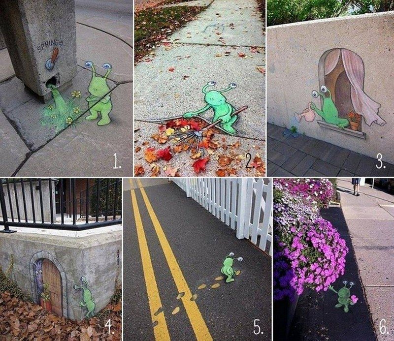 Which of these street art installations by David Zinn do you like best?