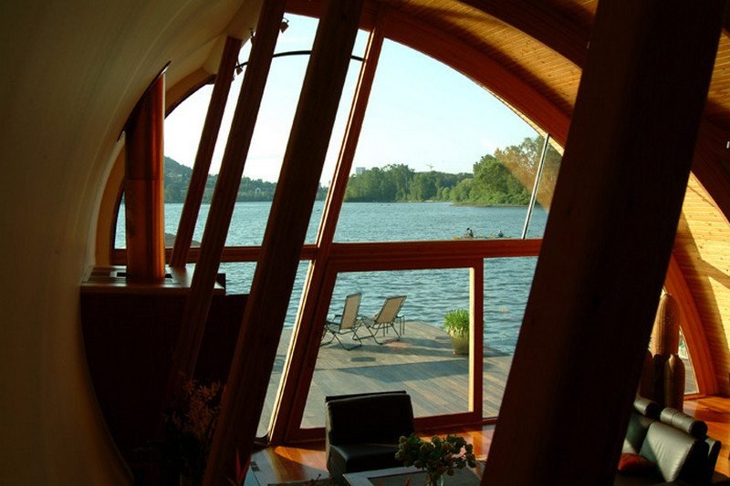 Looking up-river from the living area.