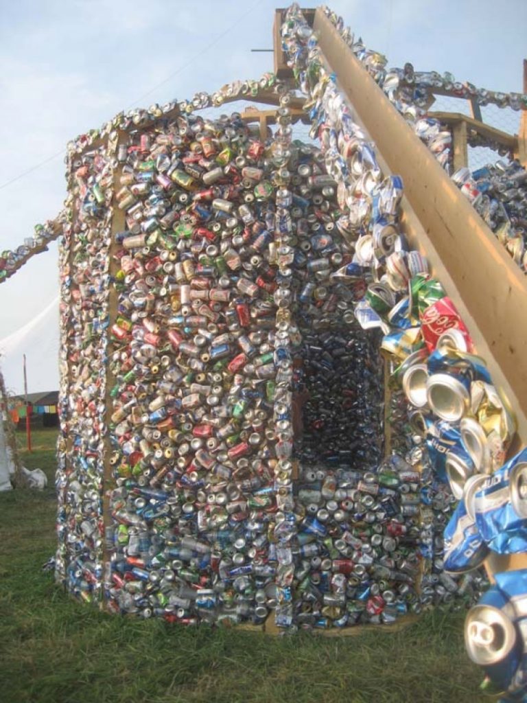 A house built from 40,000 cans