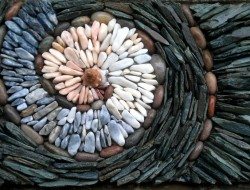 Slate and pebble mosaic