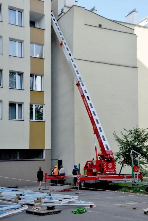 The home is moved into position