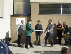 Cutting the ribbon