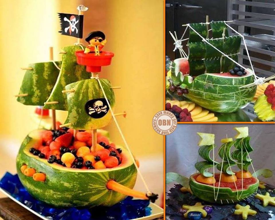 Ahoy matey! What do you think of these watermelon pirate ships?