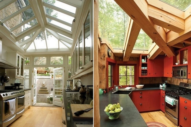 Let there be light!  The natural light in these kitchens is fantastic, but which of the two do you prefer?
