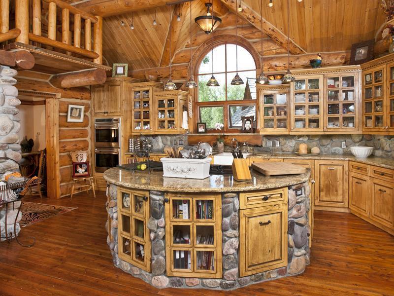 We know you guys will have some interesting thoughts about this log cabin kitchen, so we hand it over to you.