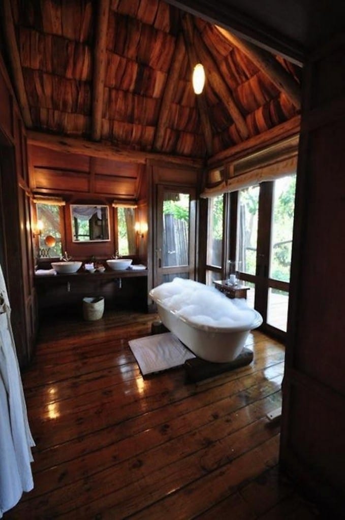 The log bathroom