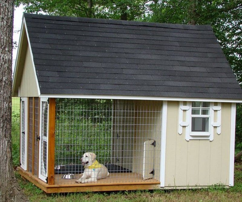 If you live in a rural or semi-rural area it is often difficult to contain your dog to a small area unless it is chained up (not very nice for mans' best friend).  This, on the other, is like Doggy Hilton!  And remember, this is just a design concept. Recycled timber, corrugated iron and some dog fencing might not look as spectacular, but I'm sure your dog will still be happy. :-)