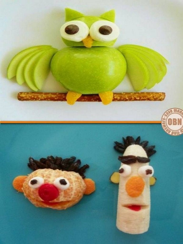 Here are a couple of fun ideas with fruit.