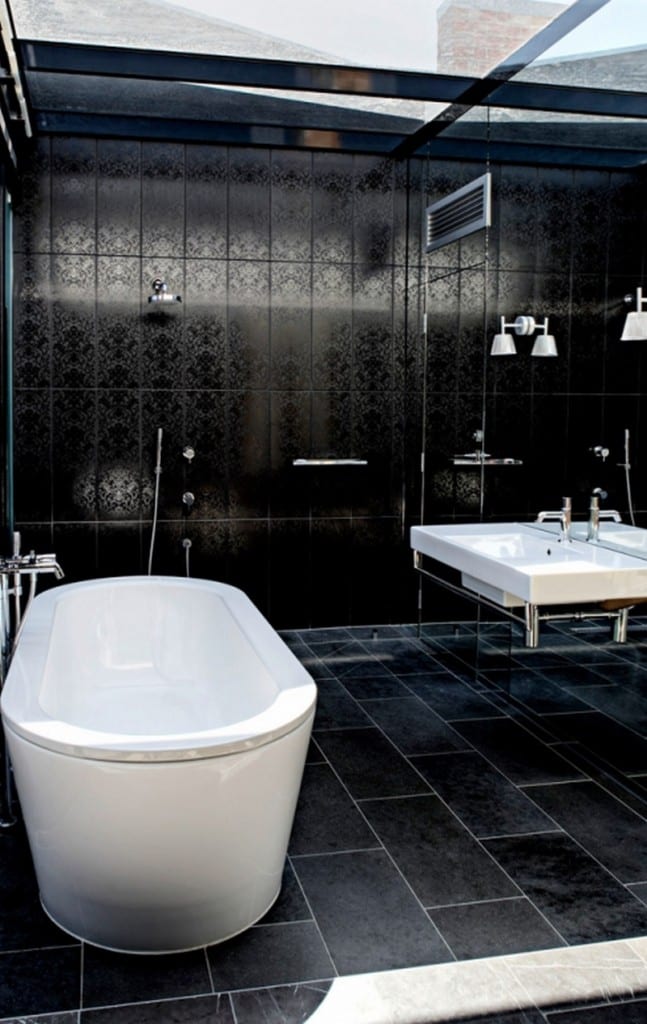 Dressed in black? Look at the ceiling. Yes, it is glass. The light would be fantastic but could you handle the darkness of the bathroom? Thumbs up : Thumbs down From Architects Eat