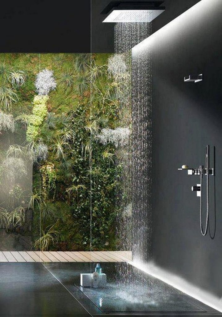 I love the vertical garden in this bathroom.  Please don't say it's photoshopped!
